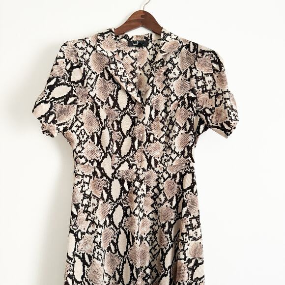 LULUS Let's Snake a Deal Collared Midi Shirt Dress Small S - Picture 5 of 11